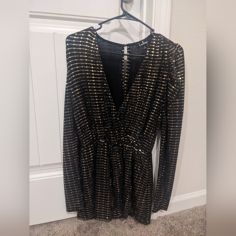 Lulu's Gold Glitter Romper